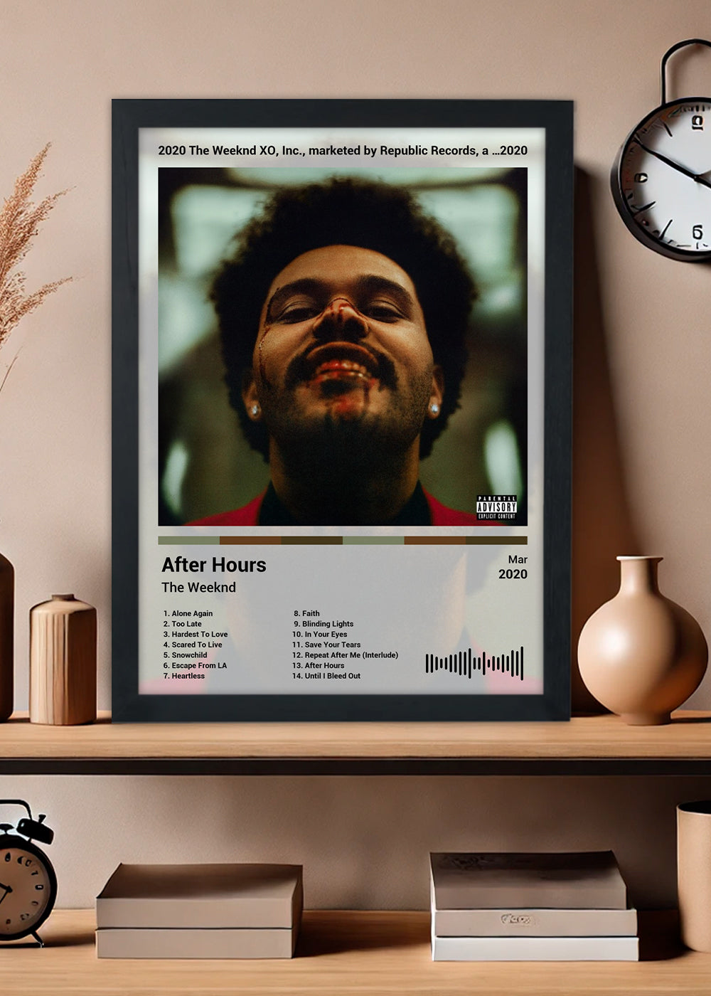 Quadro The Weeknd - After Hours (Light) - Com Vidro