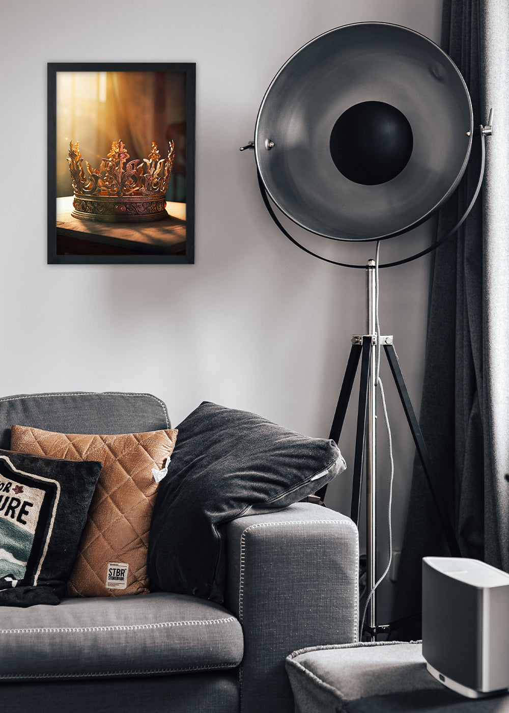 Quadro Decorativo Coroa do rei do palacio - Com vidro