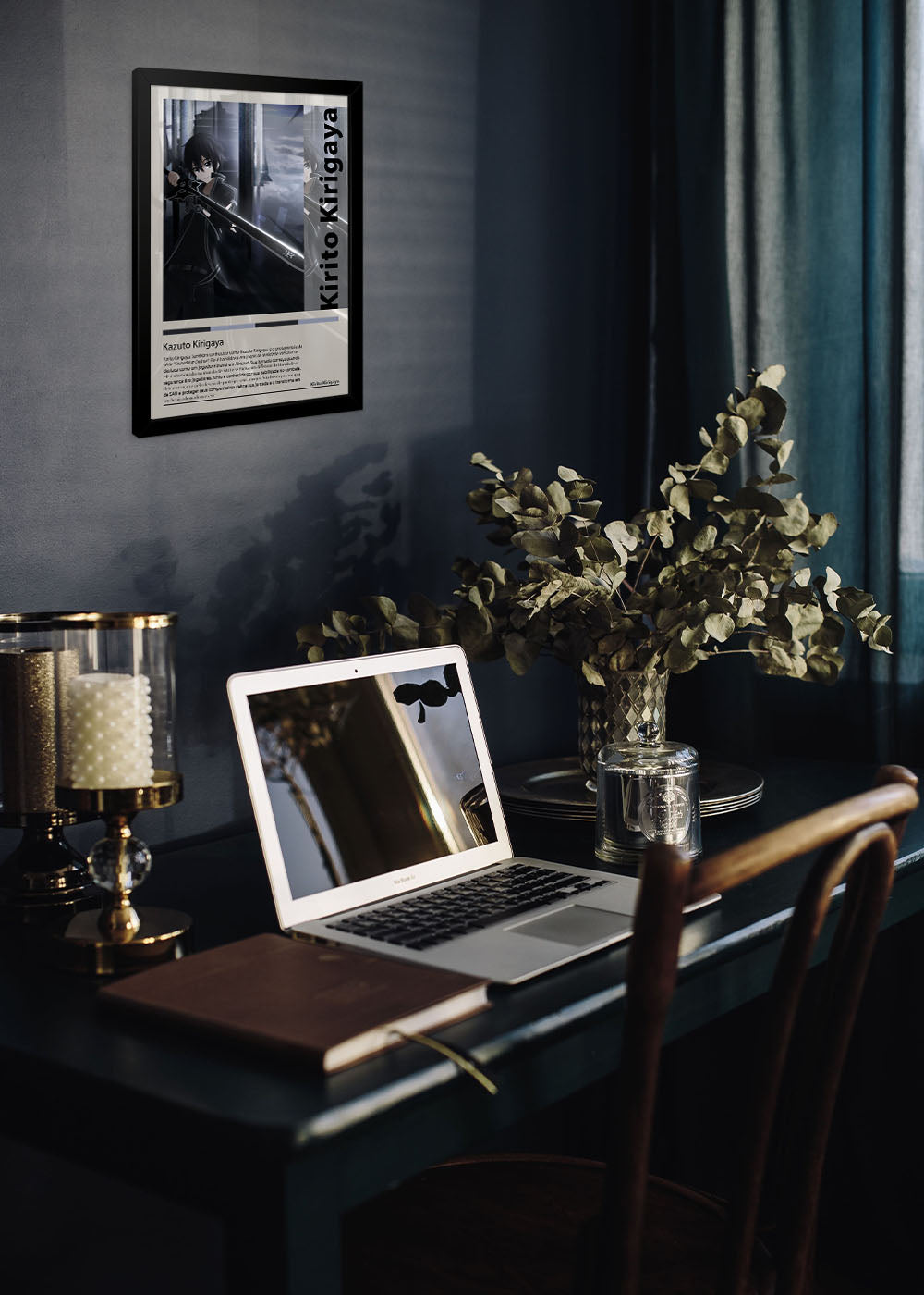 Quadro Decorativo Kirito Kirigaya Sword Art Online Com vidro