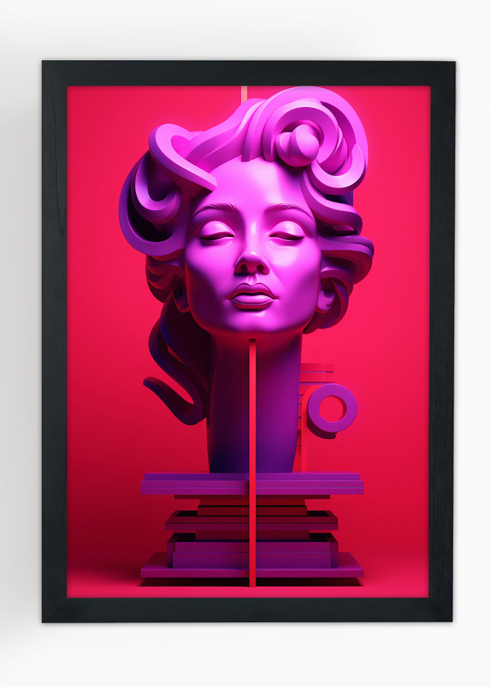 Quadro Decorativo Arte rosto mulher geométrica - Com vidro