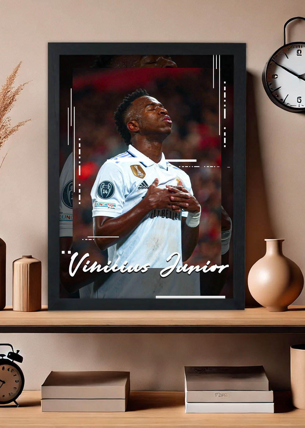 Quadro Vinicius Junior Real Madrid - Com vidro