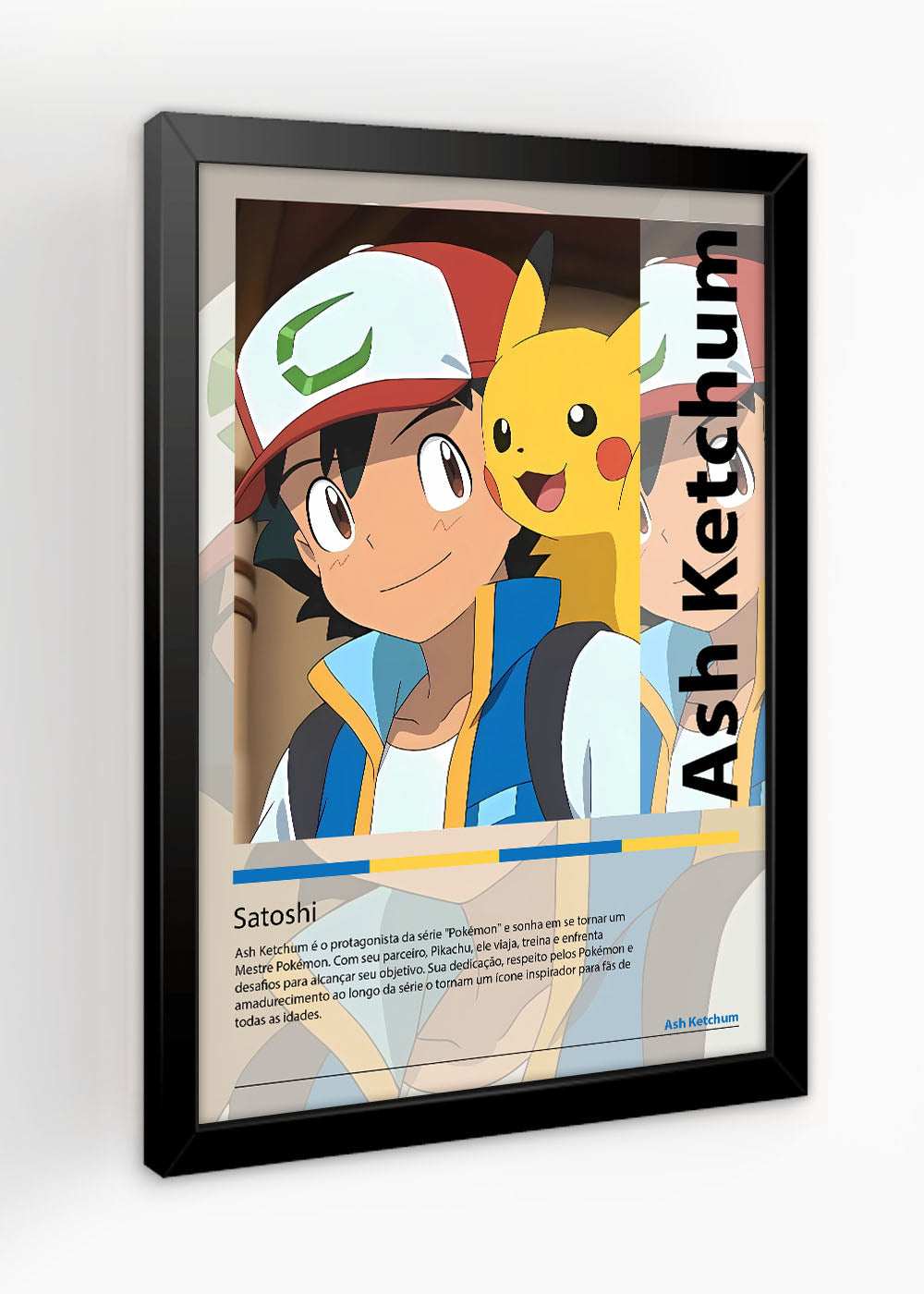 Quadro Decorativo Ash Ketchum - Pokémon - Com vidro