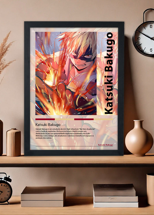 Quadro Katsuki Bakugo - My Hero Academia - Com vidro