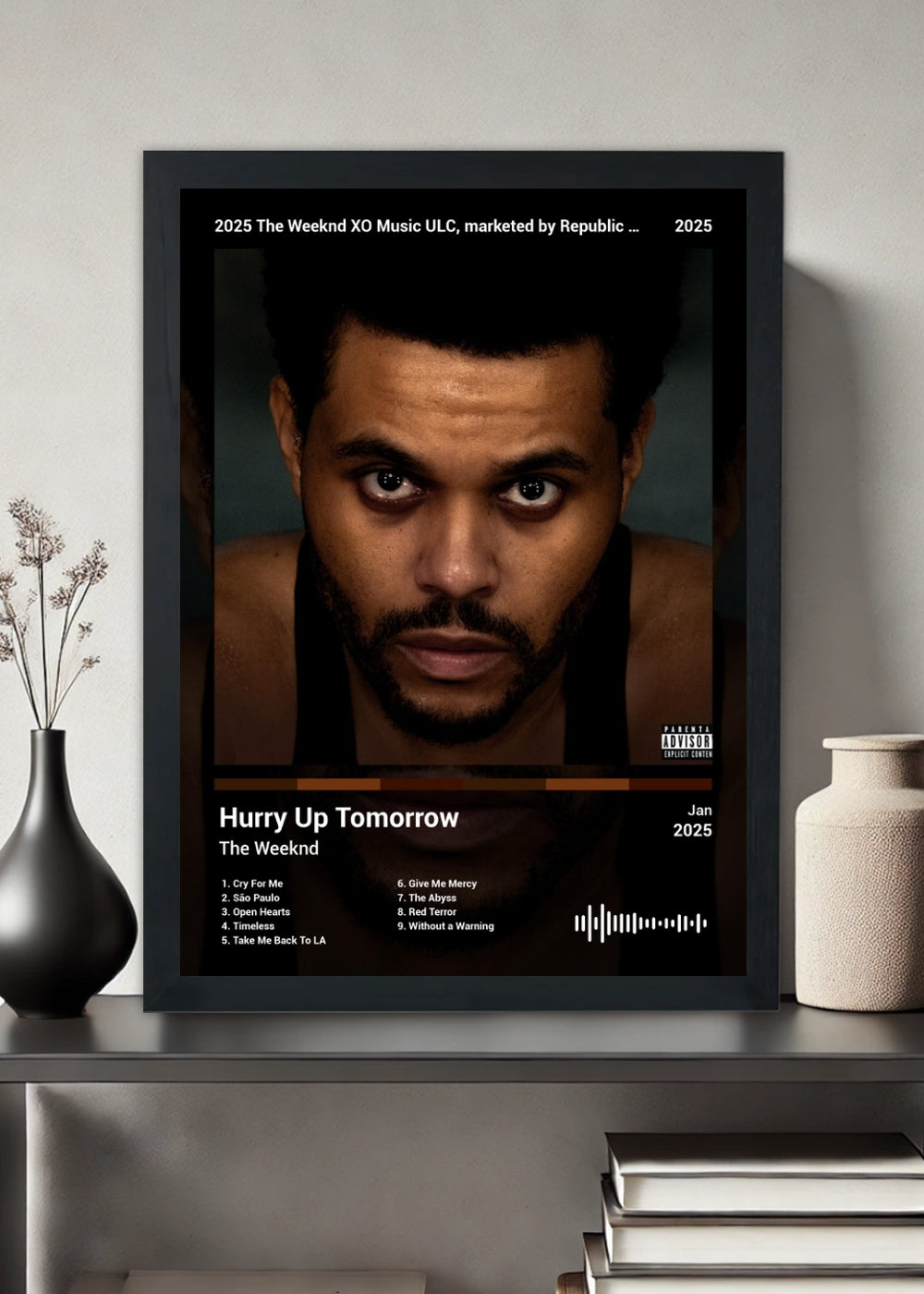 Quadro The Weeknd Hurry Up Tomorrow (Dark) Com Vidro