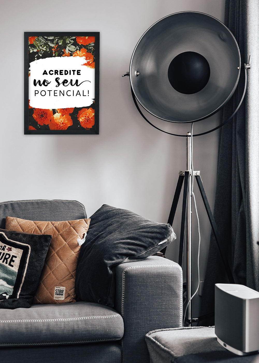 Quadro Decorativo Acredite no seu potencial - Com vidro