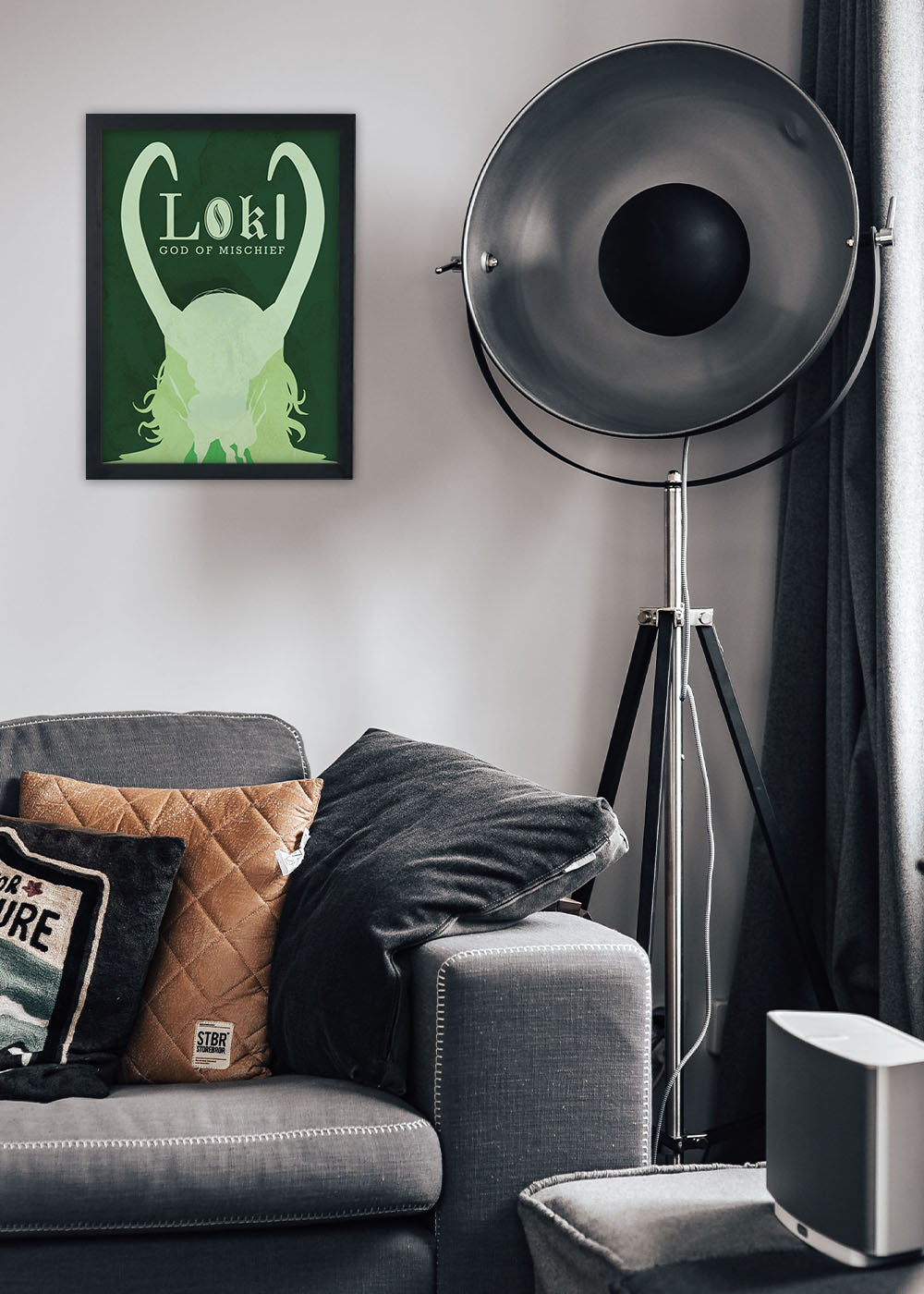 Quadro Decorativo Marvel - Loki - Com vidro