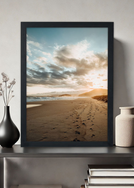 Quadro Decorativo Areia da praia - Com vidro