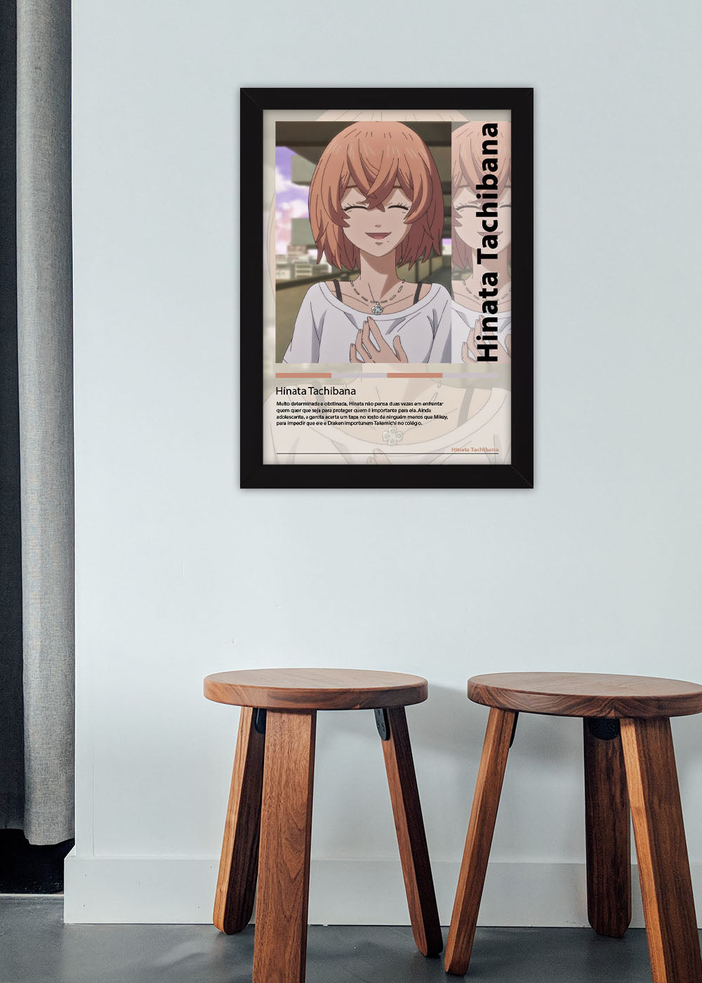 Quadro Decorativo Hinata Tachibana Tokyo Revengers Com vidro