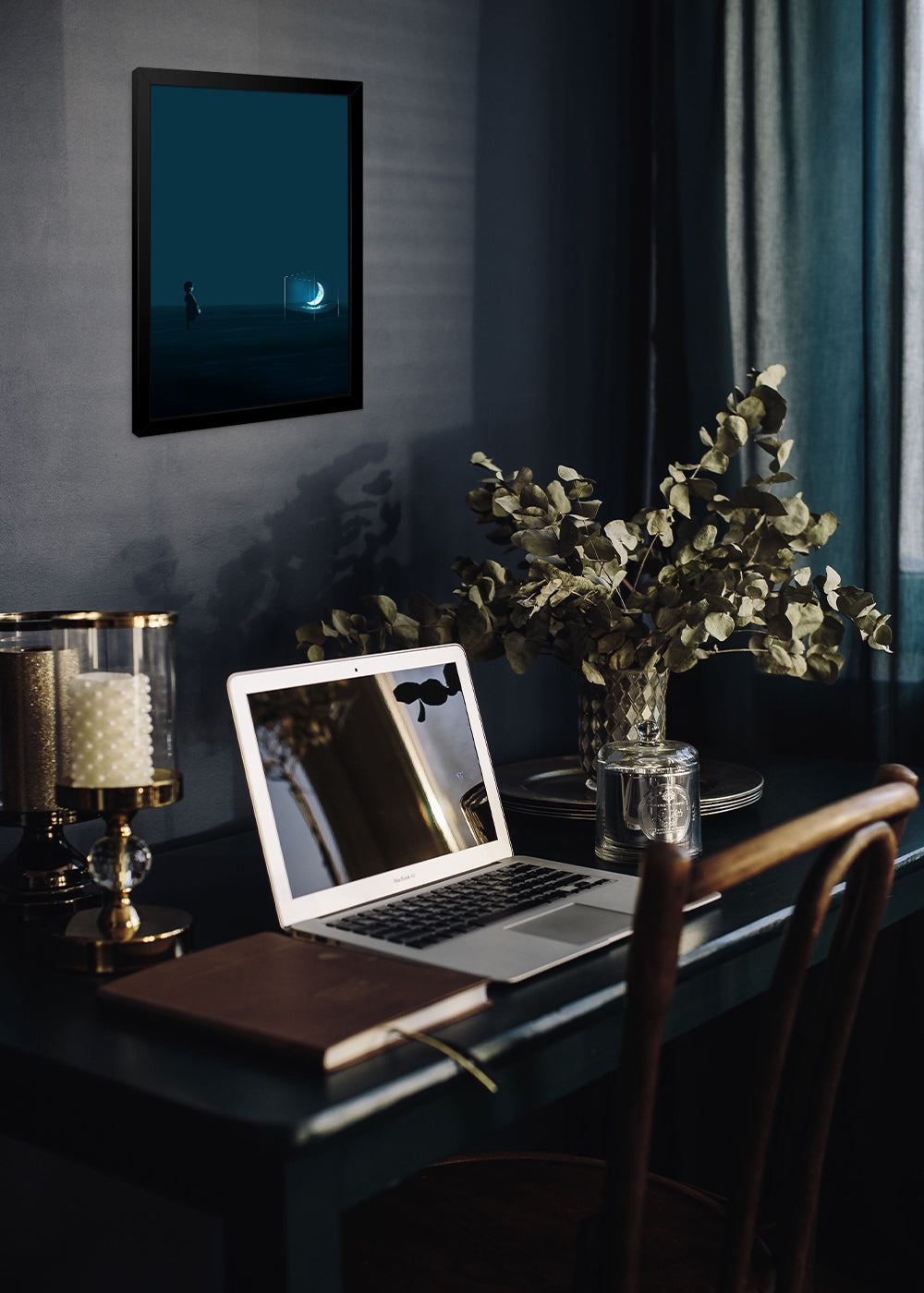 Quadro Decorativo A luz da noite - Com vidro