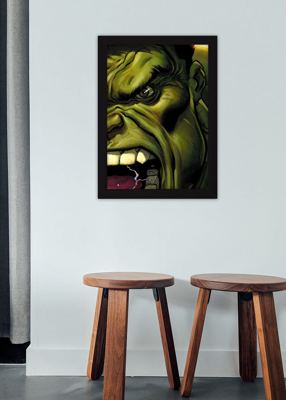 Quadro Heroi Marvel - Hulk agressivo - Com vidro