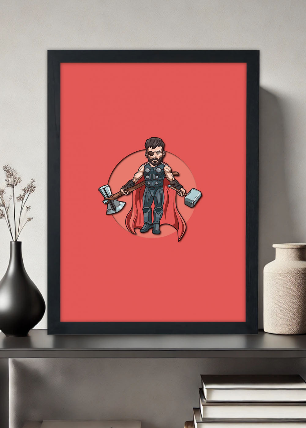 Quadro Decorativo Heroi Marvel - Thor - Com vidro