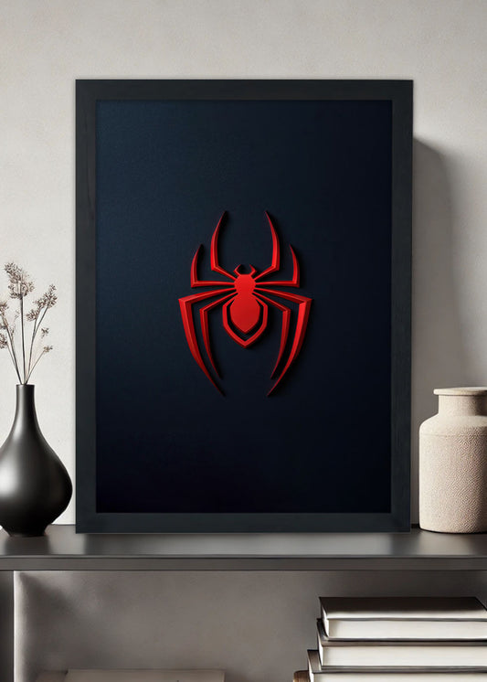 Quadro Logo do Homem-aranha - Com vidro
