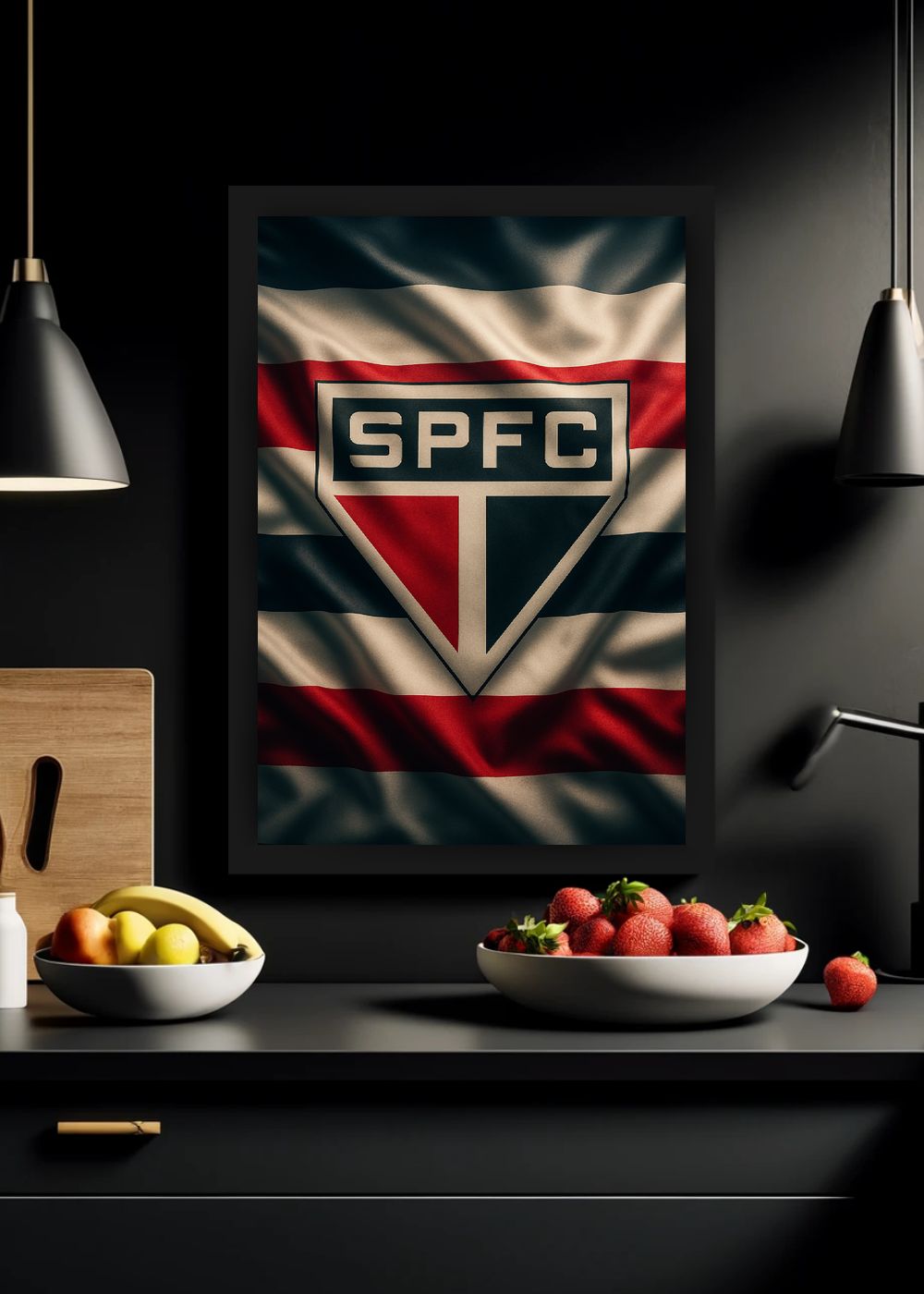 Quadro SPFC Tricolor São Paulo FC Com Vidro e Moldura