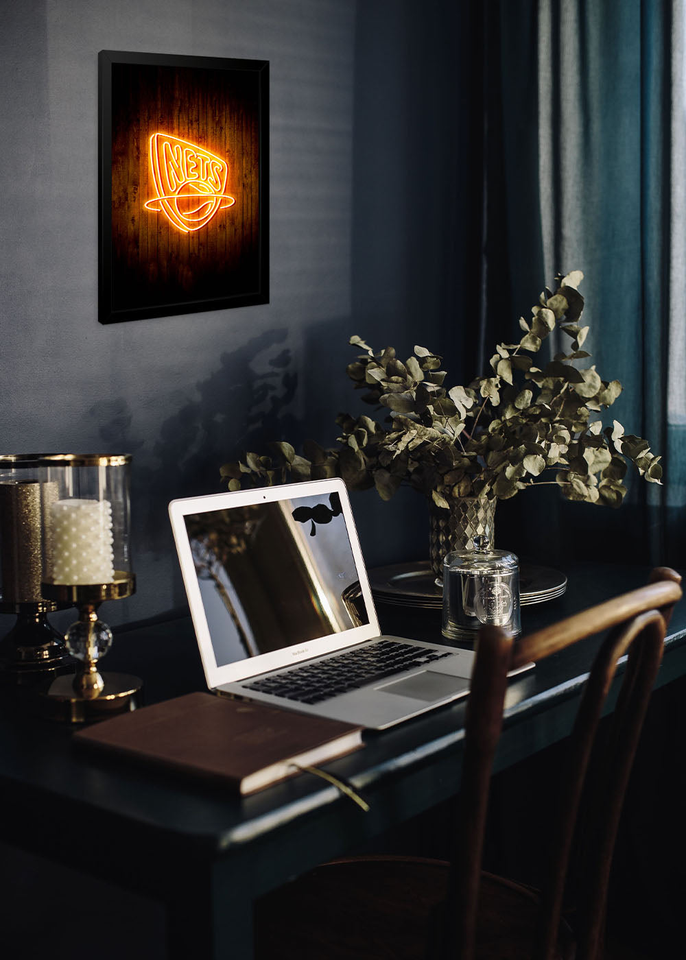 Quadro Decorativo Brooklyn Nets - Com vidro