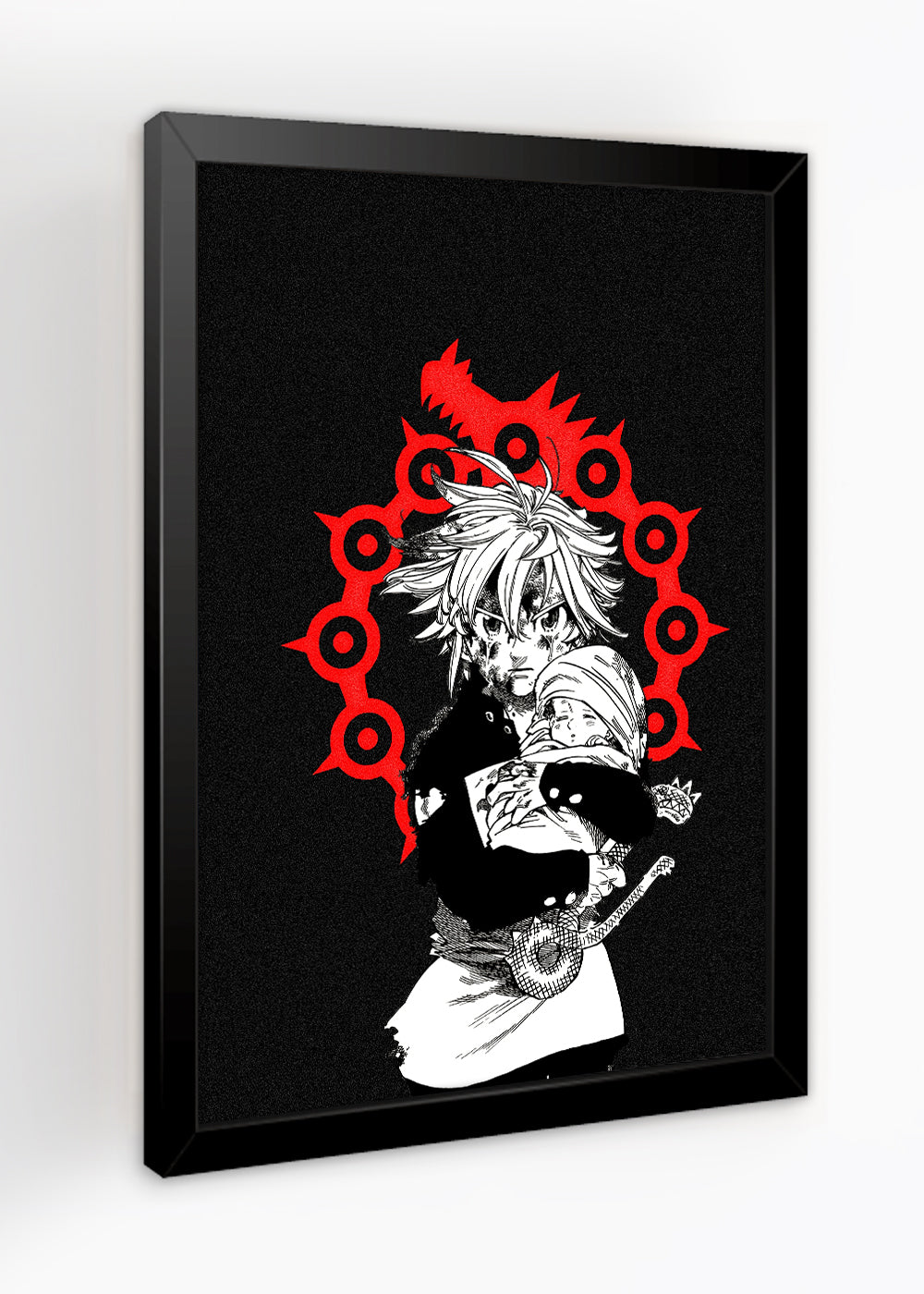 Quadro Meliodas com elizabeth em seus braços - Com vidro