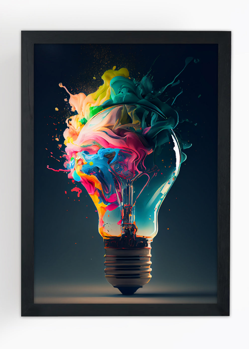 Quadro Decorativo Lampada colorida abstrata - Com vidro