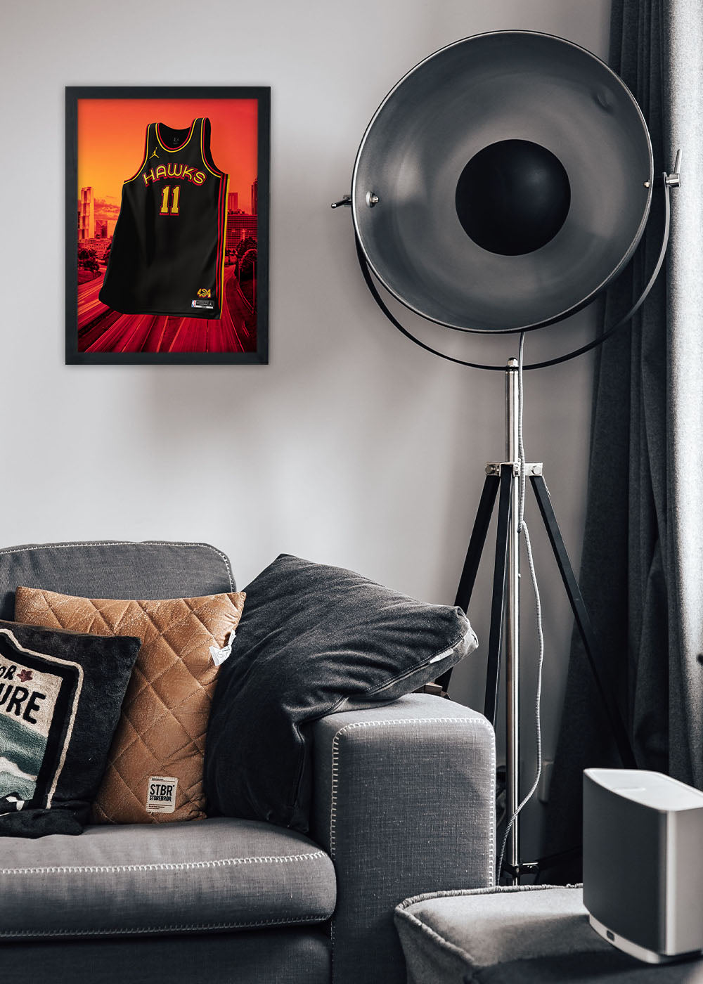 Quadro Decorativo Regata Atlanta Hawks - Com vidro