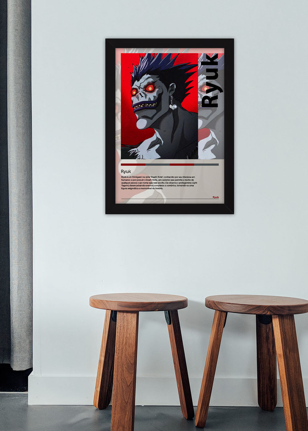 Quadro Decorativo Ryuk - Death Note - Com vidro