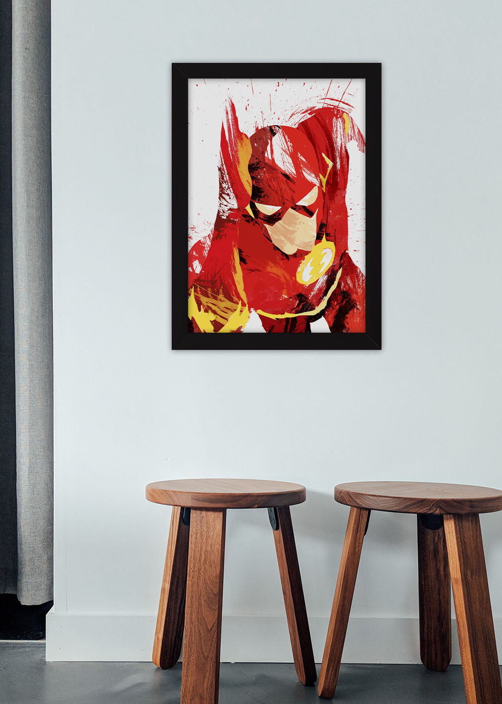 Quadro Decorativo The Flash arte - DC - Com vidro