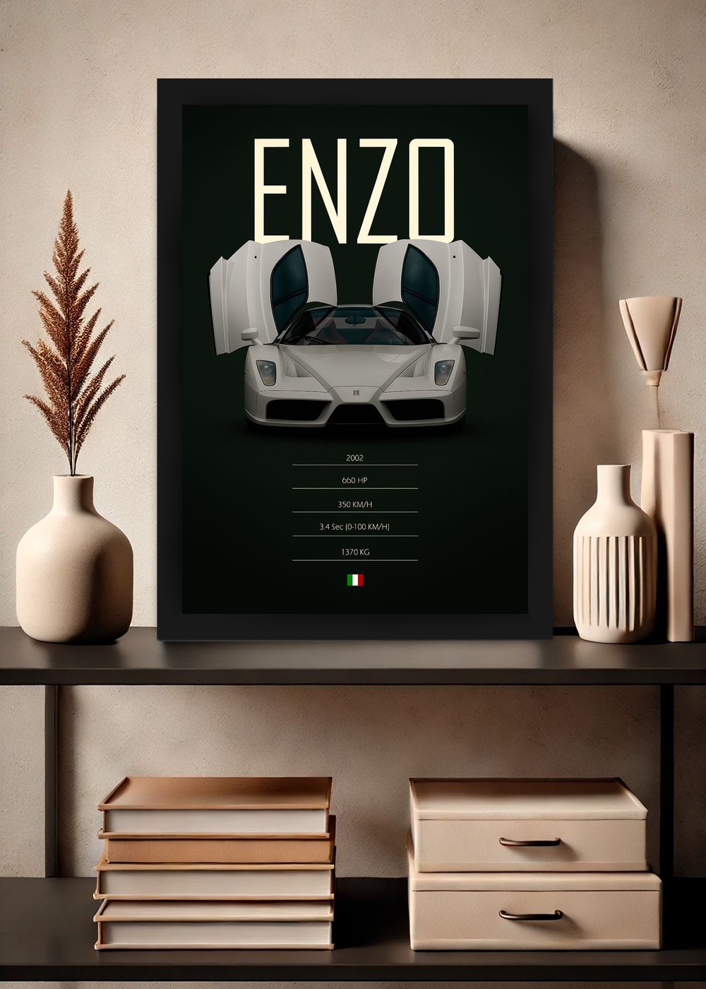 Quadro Ferrari Enzo 2002 Com Vidro e Moldura