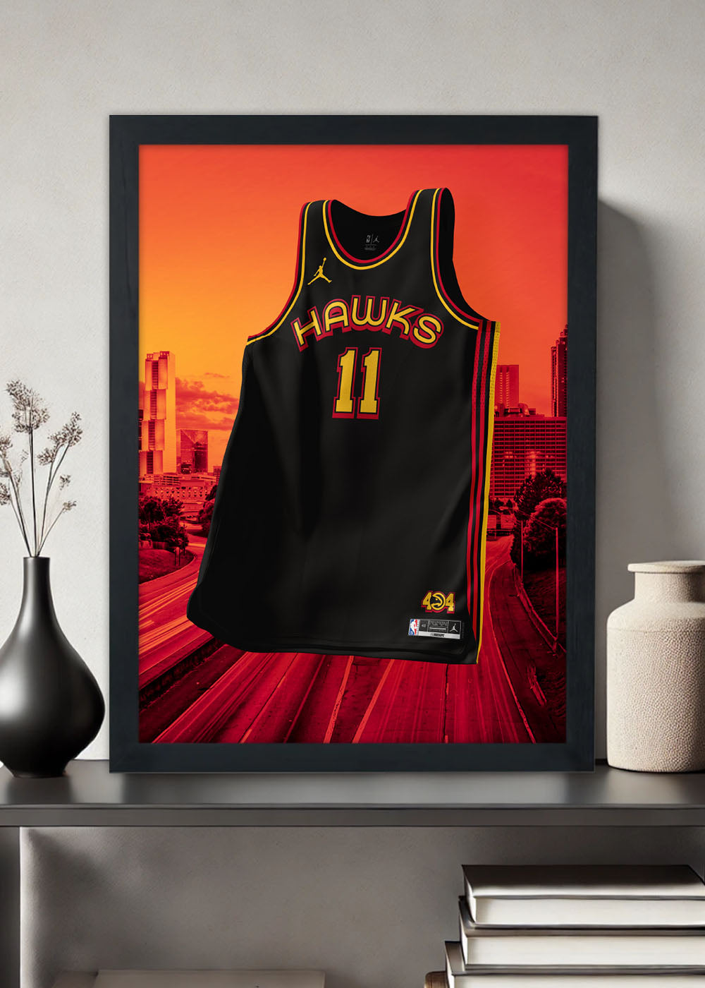 Quadro Decorativo Regata Atlanta Hawks - Com vidro