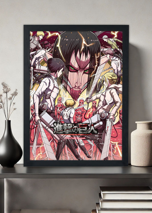 Quadro Decorativo Attack on Titan - Anime - Com vidro