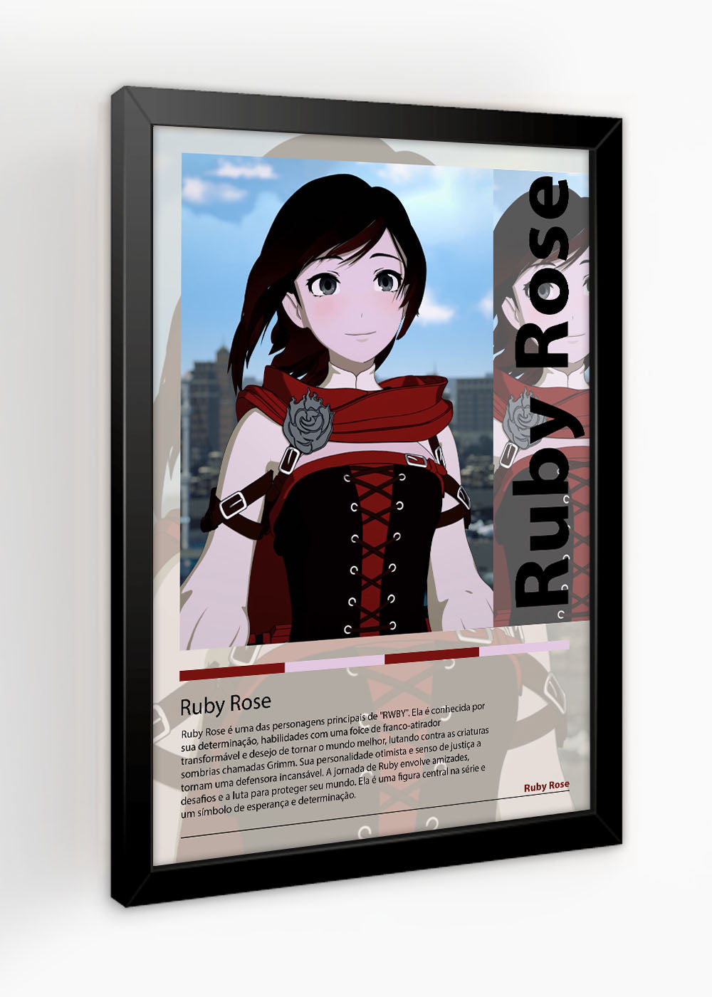 Quadro Decorativo Ruby Rose - RWBY - Com vidro