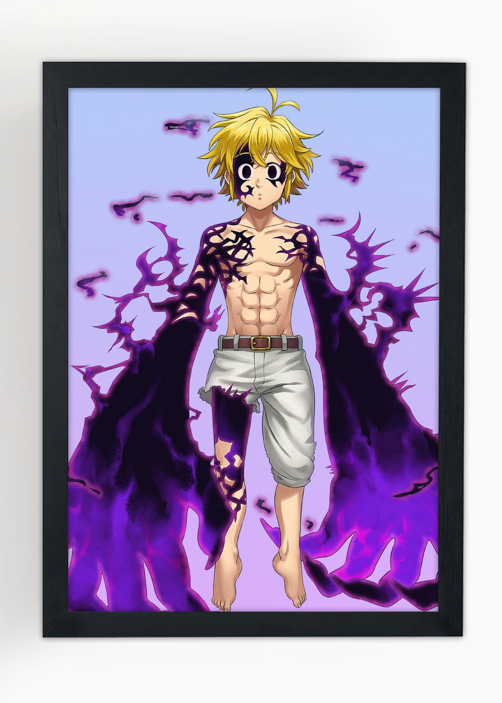 Quadro Decorativo Meliodas Descontrolado - Com vidro