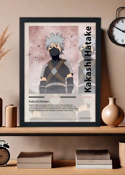 Quadro Kakashi Hatake -  Naruto Shippuden - Com vidro