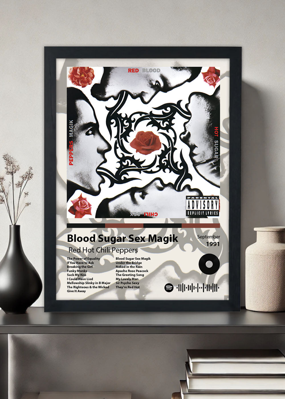 Quadro Blood Sugar Sex Magik - Red Hot Chili... - Com vidro