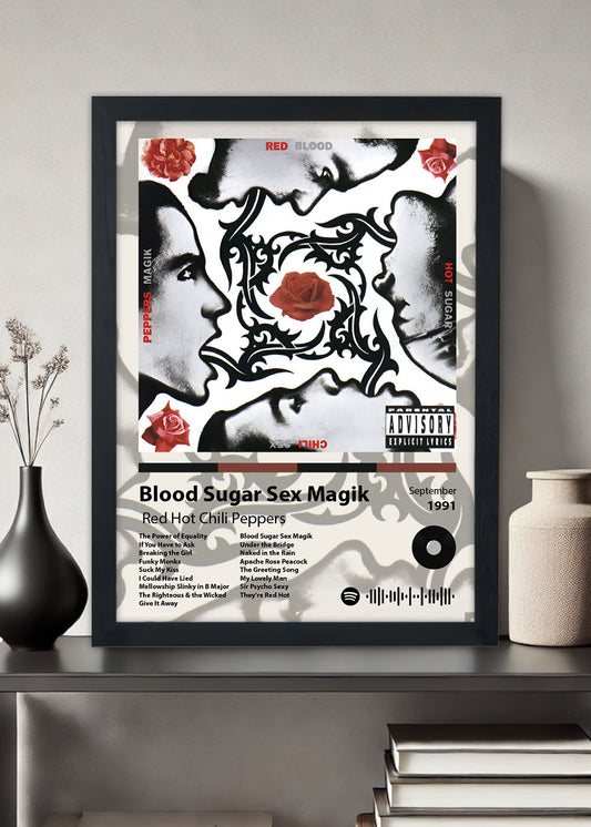 Quadro Blood Sugar Sex Magik - Red Hot Chili... - Com vidro