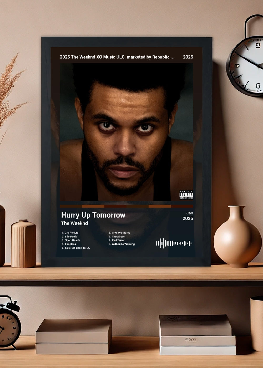 Quadro The Weeknd Hurry Up Tomorrow (Duotone) Com Vidro