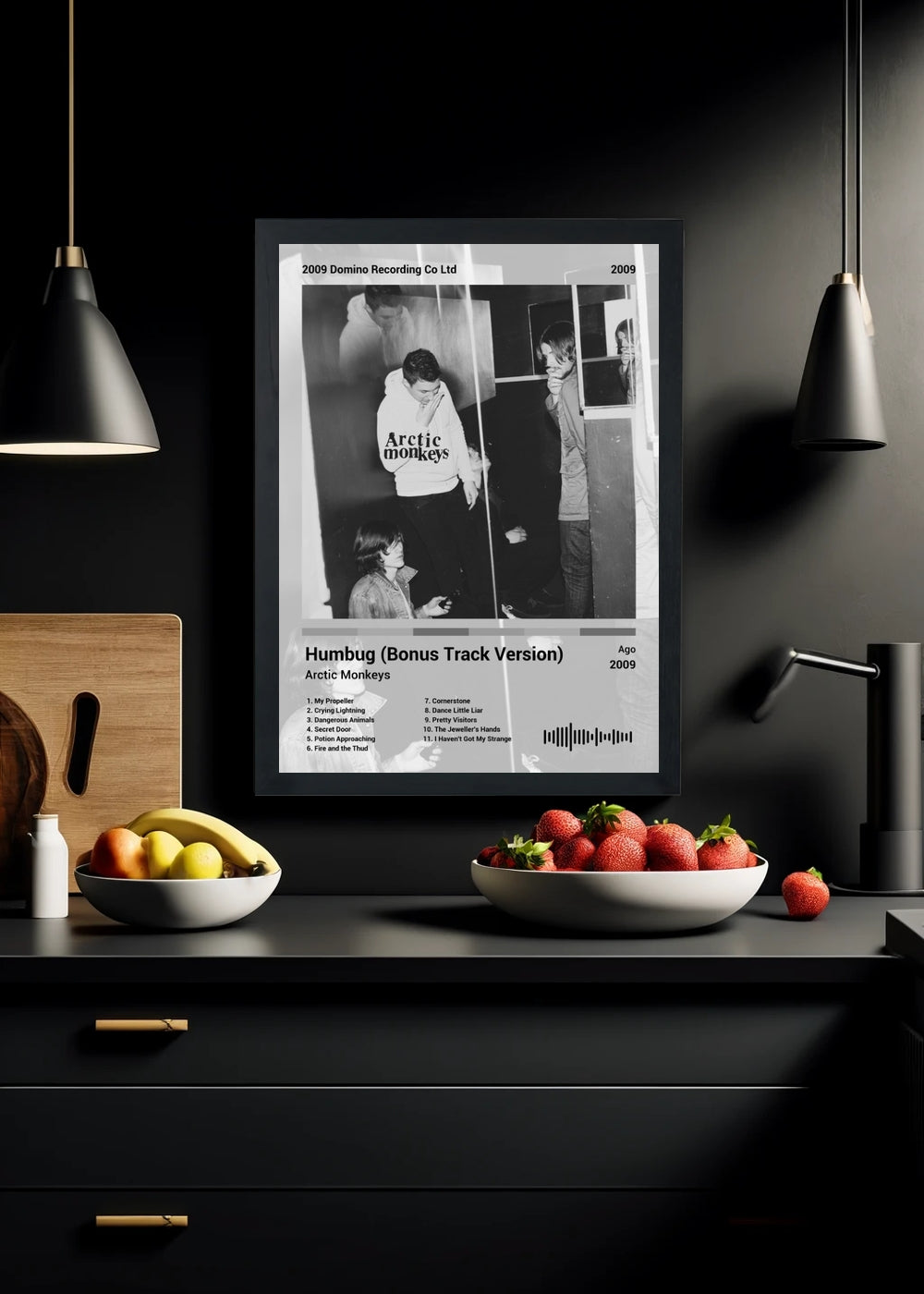 Quadro Arctic Monkeys Humbug (Bon... (Black&white) Com Vidro