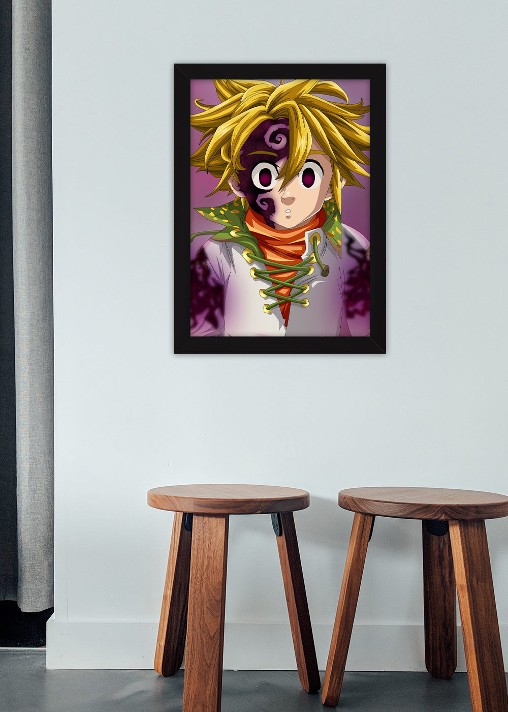 Quadro Meliodas com os traços demoniacos - Com vidro