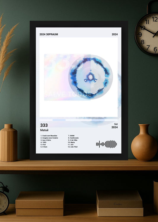 Quadro Decorativo Matuê 333 (Colored) Com Vidro