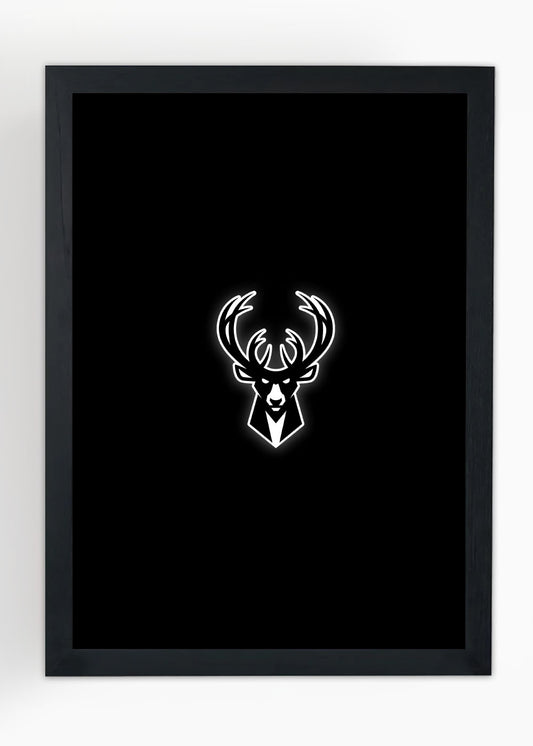 Quadro Decorativo Milwaukee Bucks - Com vidro