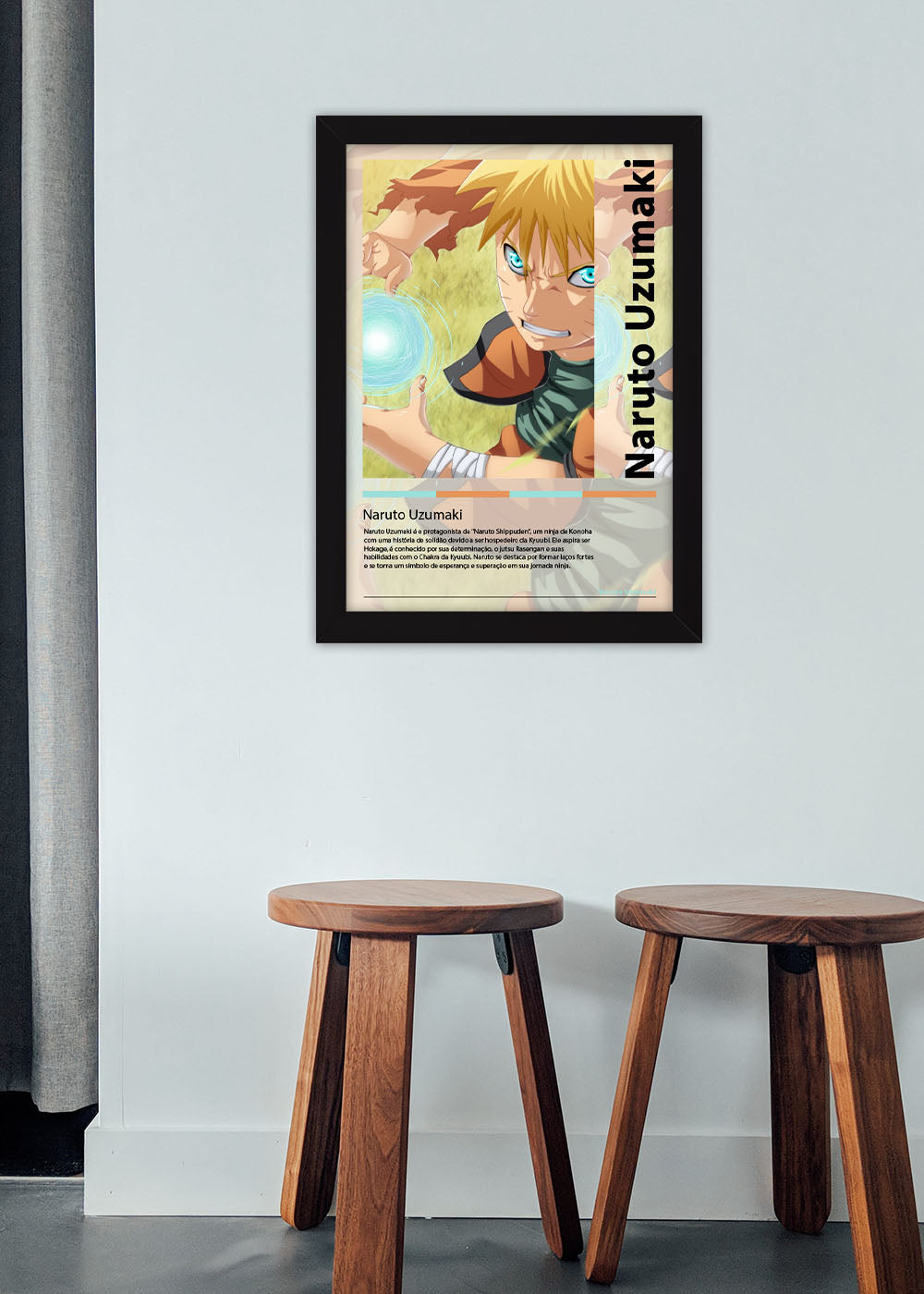 Quadro Naruto Uzumaki -  Naruto Shippuden - Com vidro