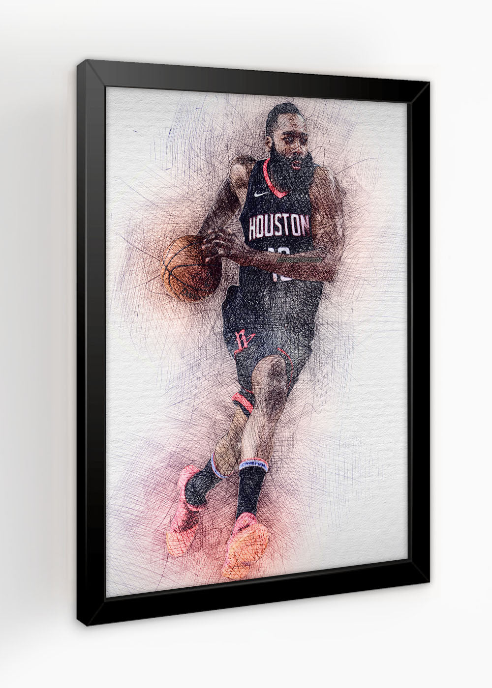 Quadro Decorativo James Harden - Houston Rockets - Com vidro