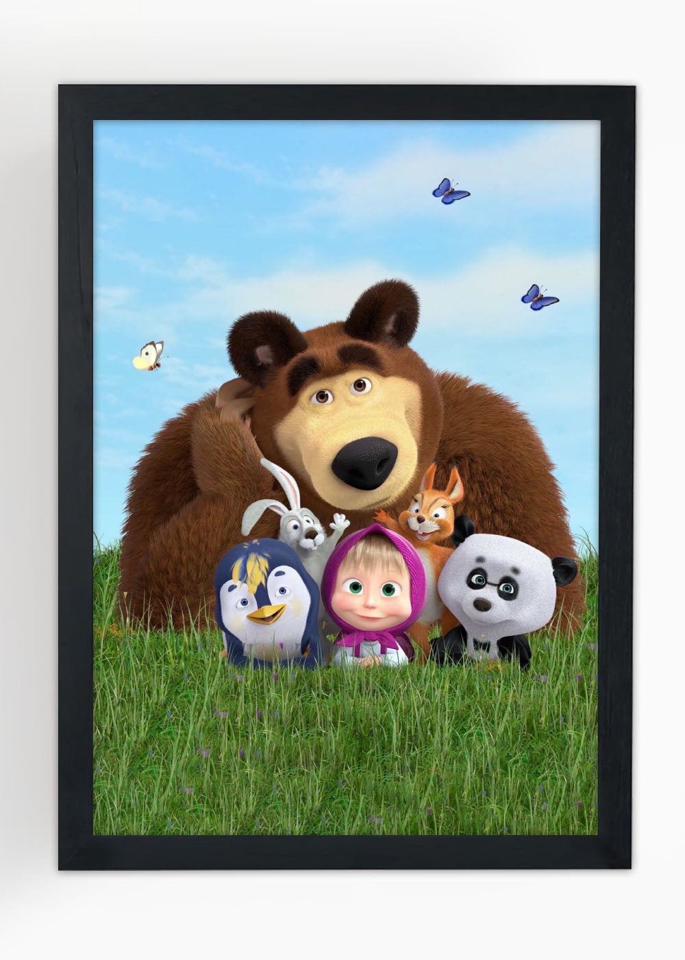 Quadro Decorativo Masha e o Urso - Com vidro