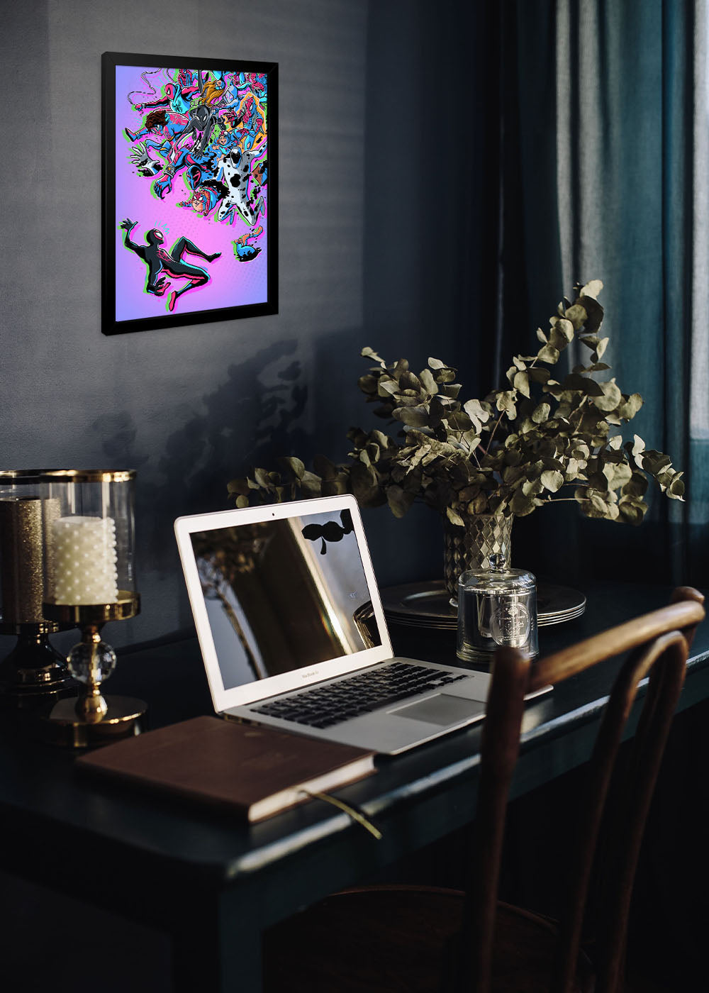 Quadro Homem Aranha e o mundo aranha - Com vidro