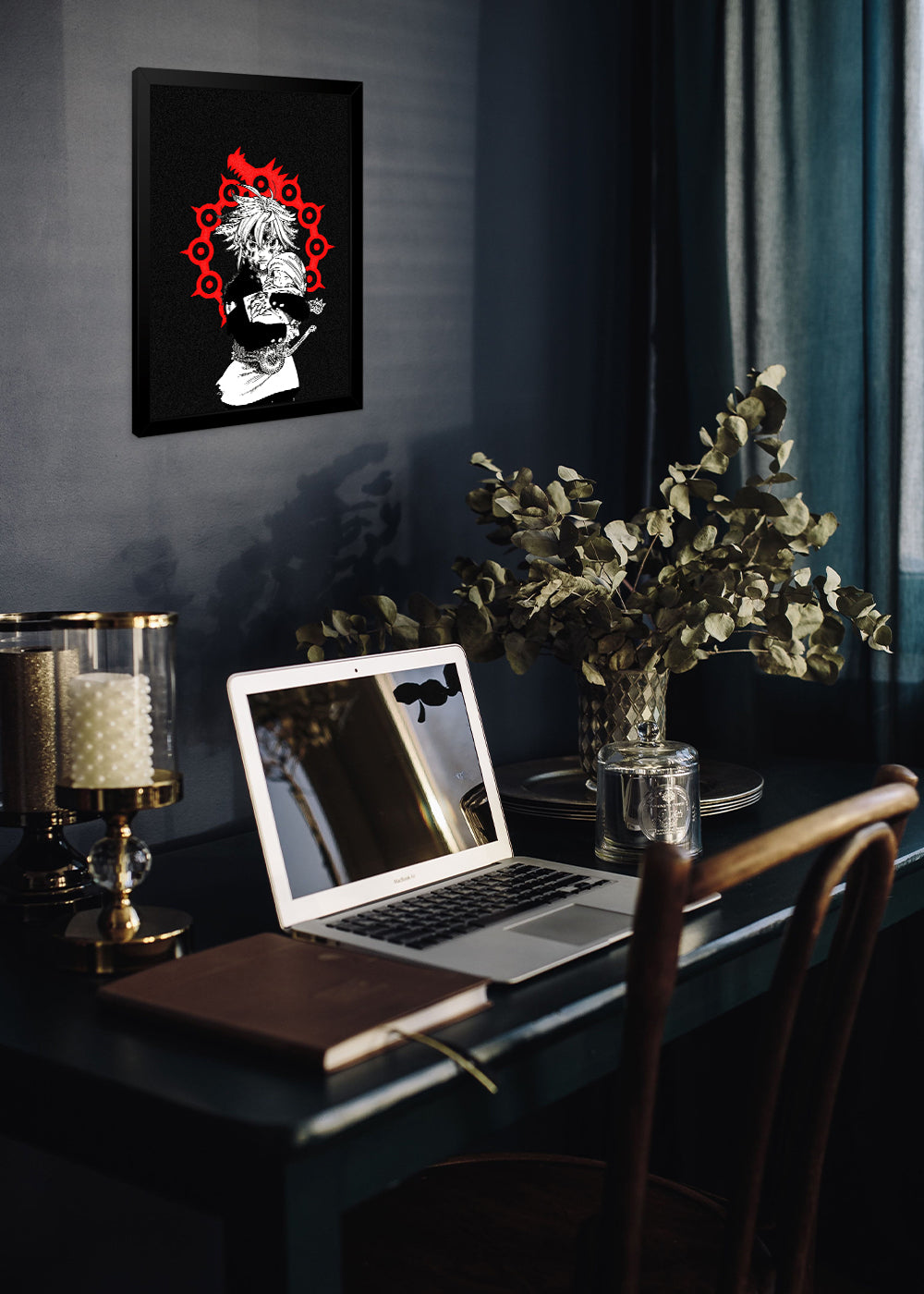 Quadro Meliodas com elizabeth em seus braços - Com vidro