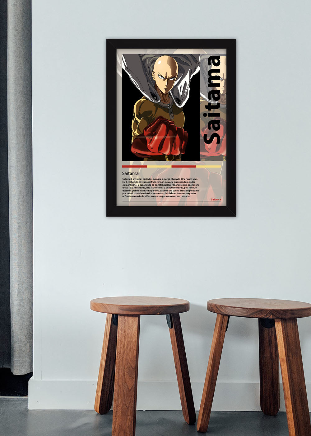 Quadro Decorativo Saitama - One-Punch Man - Com vidro