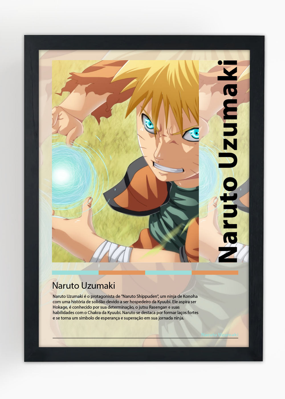 Quadro Naruto Uzumaki -  Naruto Shippuden - Com vidro