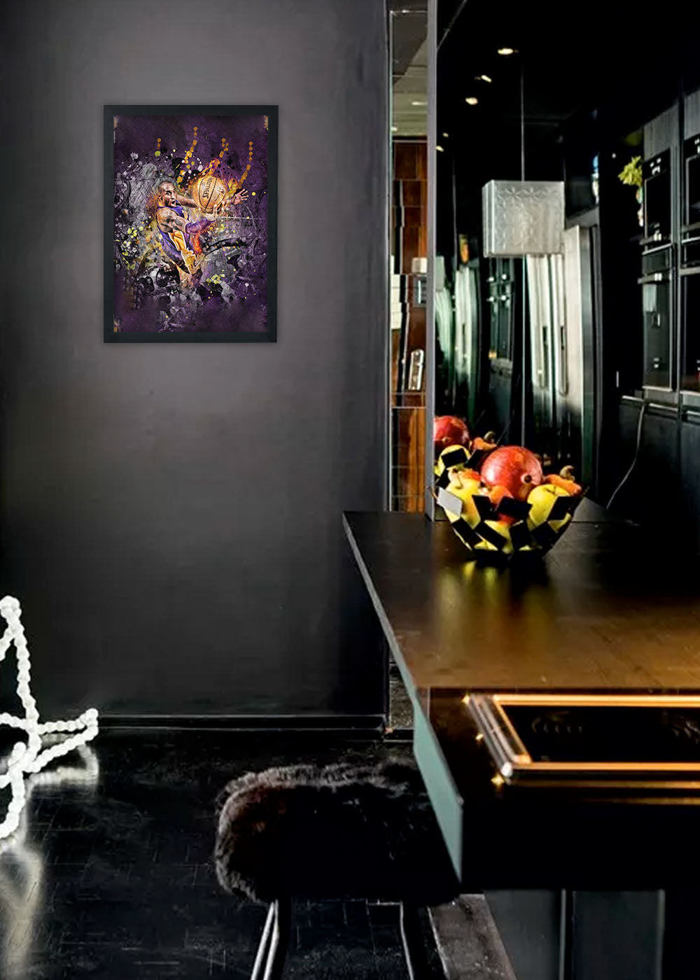 Quadro Kobe Bryant Lakers - Com vidro