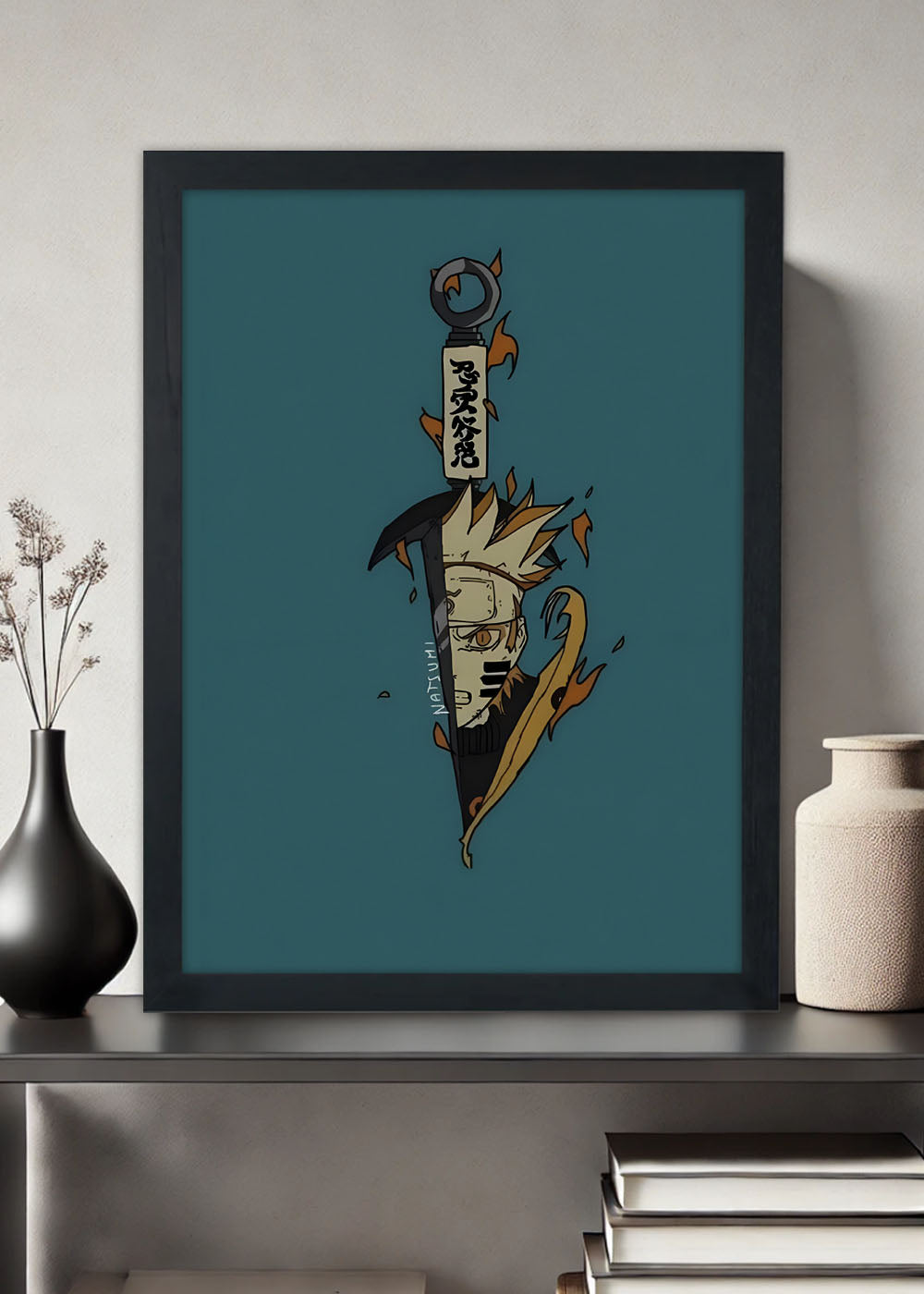 Quadro Decorativo Kunai de Minato - Anime - Com vidro