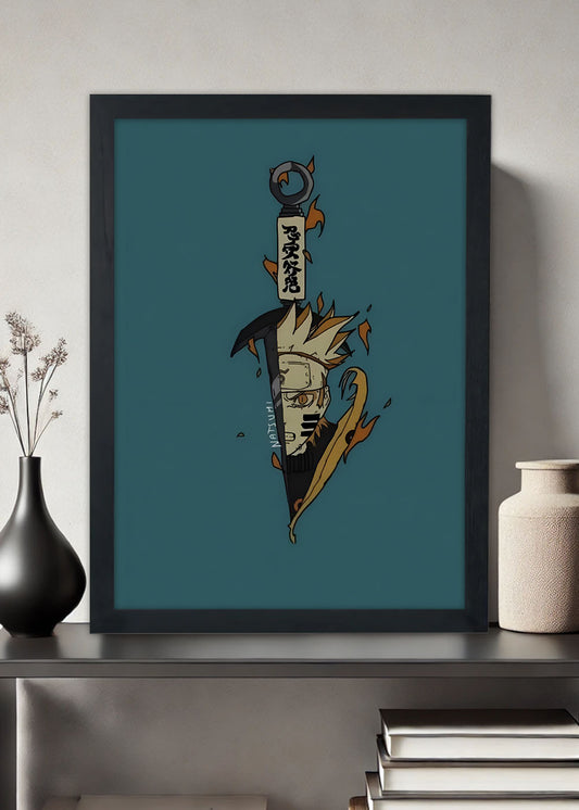 Quadro Decorativo Kunai de Minato - Anime - Com vidro