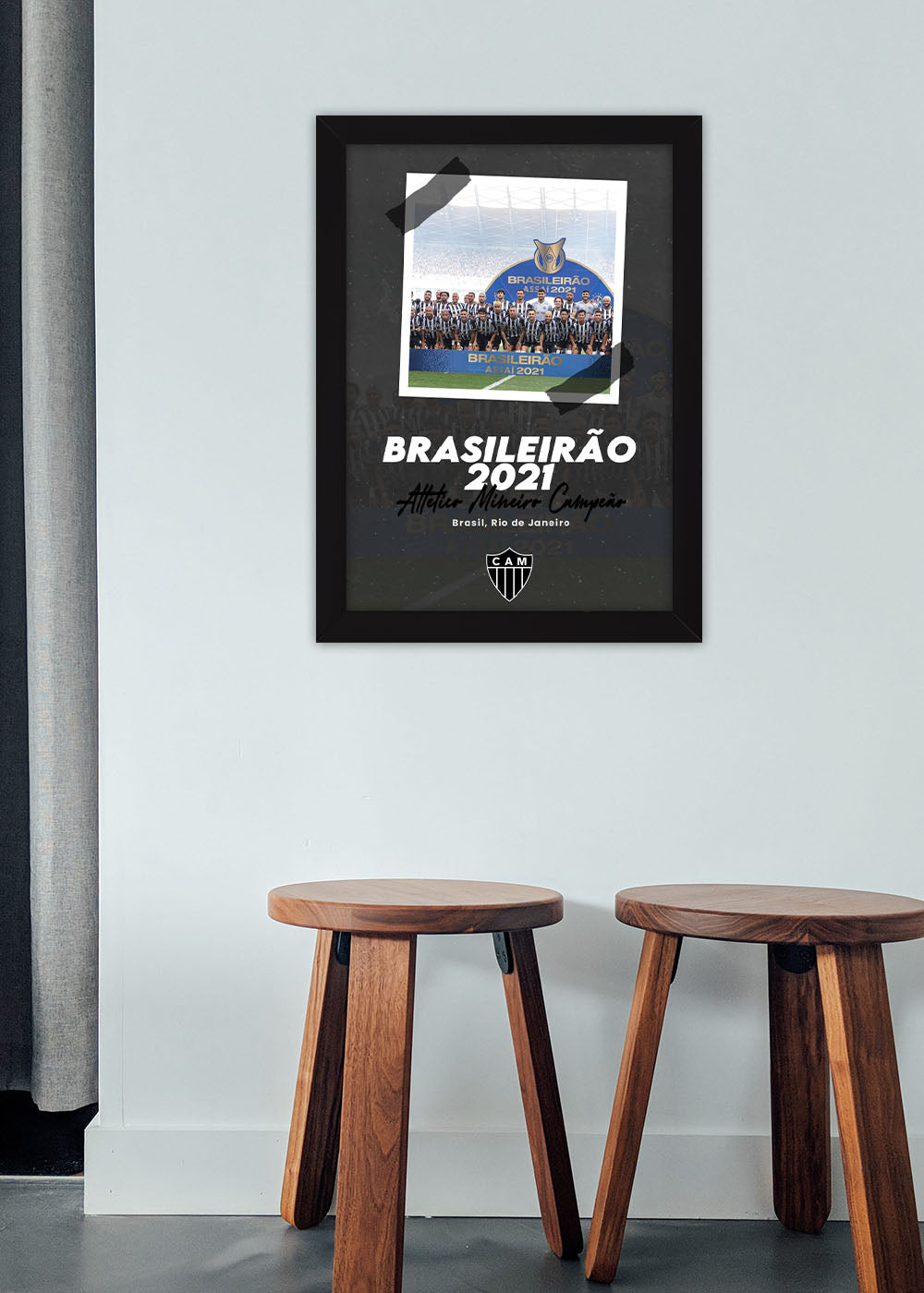 Quadro Campeão Brasileiro 2021 - Com vidro