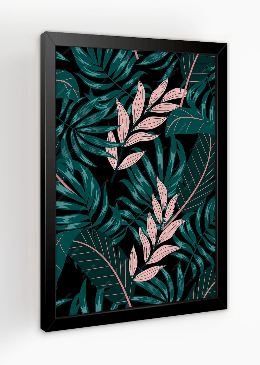 Quadro Decorativo Folhagem abstrato - Com vidro