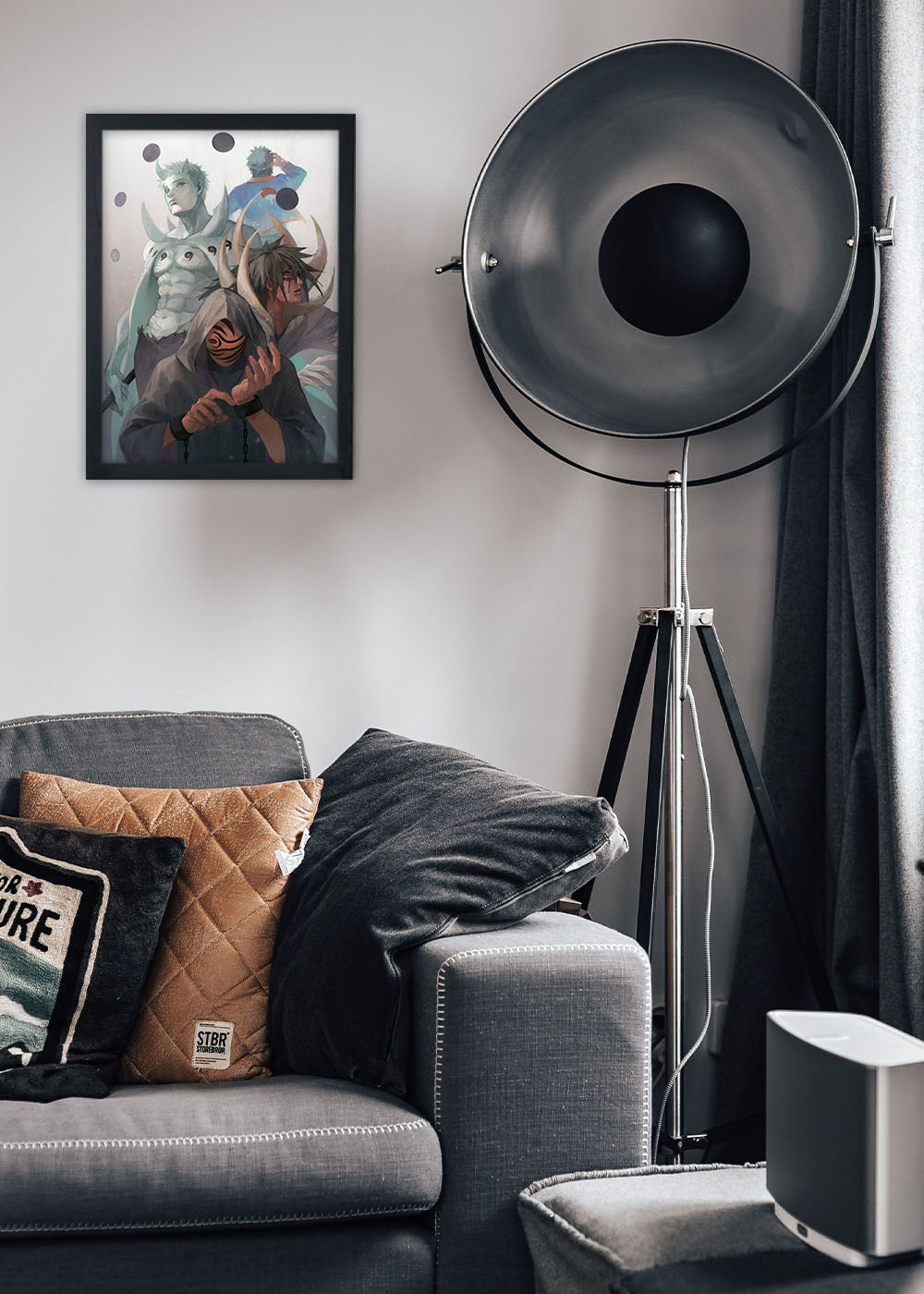 Quadro Decorativo Obito Uchiha - Anime - Com vidro