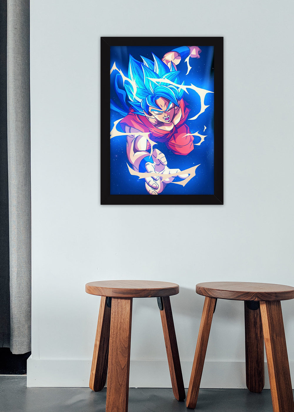 Quadro Dragon Ball Sayadin Blue - Com vidro
